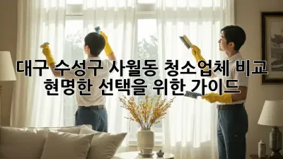 대구 수성구 사월동 청소업체 비교: 현명한 선택을 위한 가이드